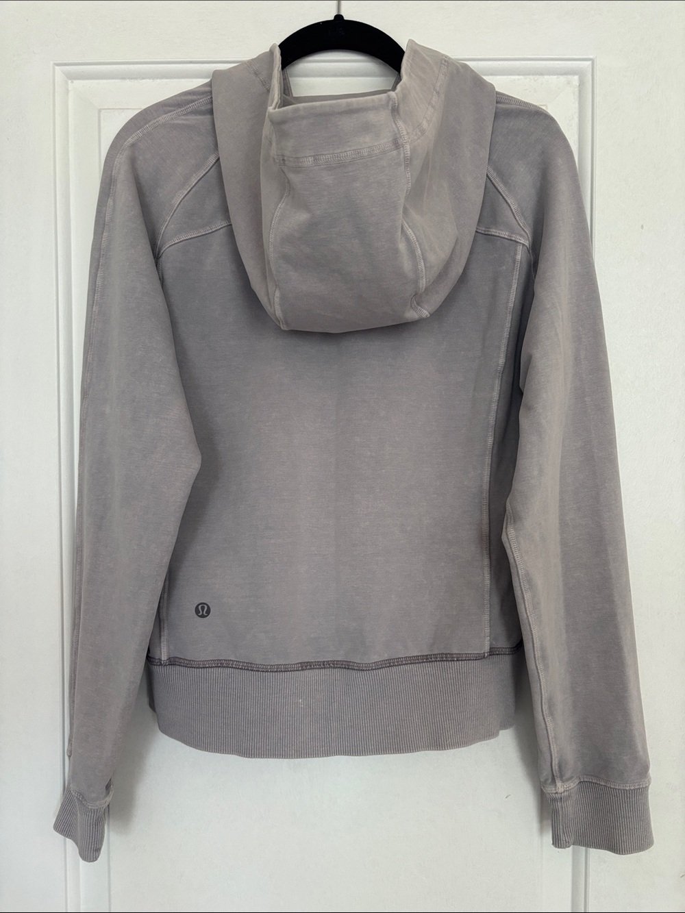lululemon Cotton French Terry Full-Zip Hoodie, Washed Grey, size 6 - Picture 2 of 5